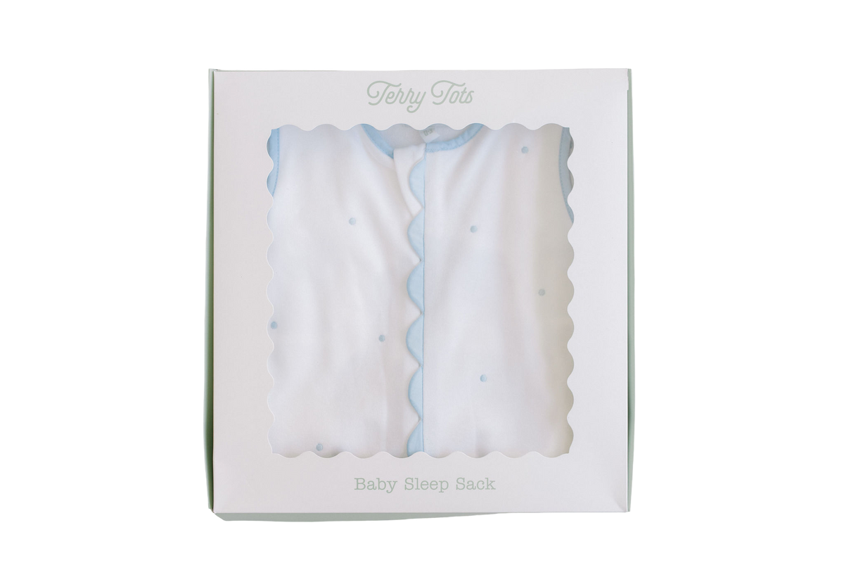 Sleep Sack- Blue Embroidered Dots