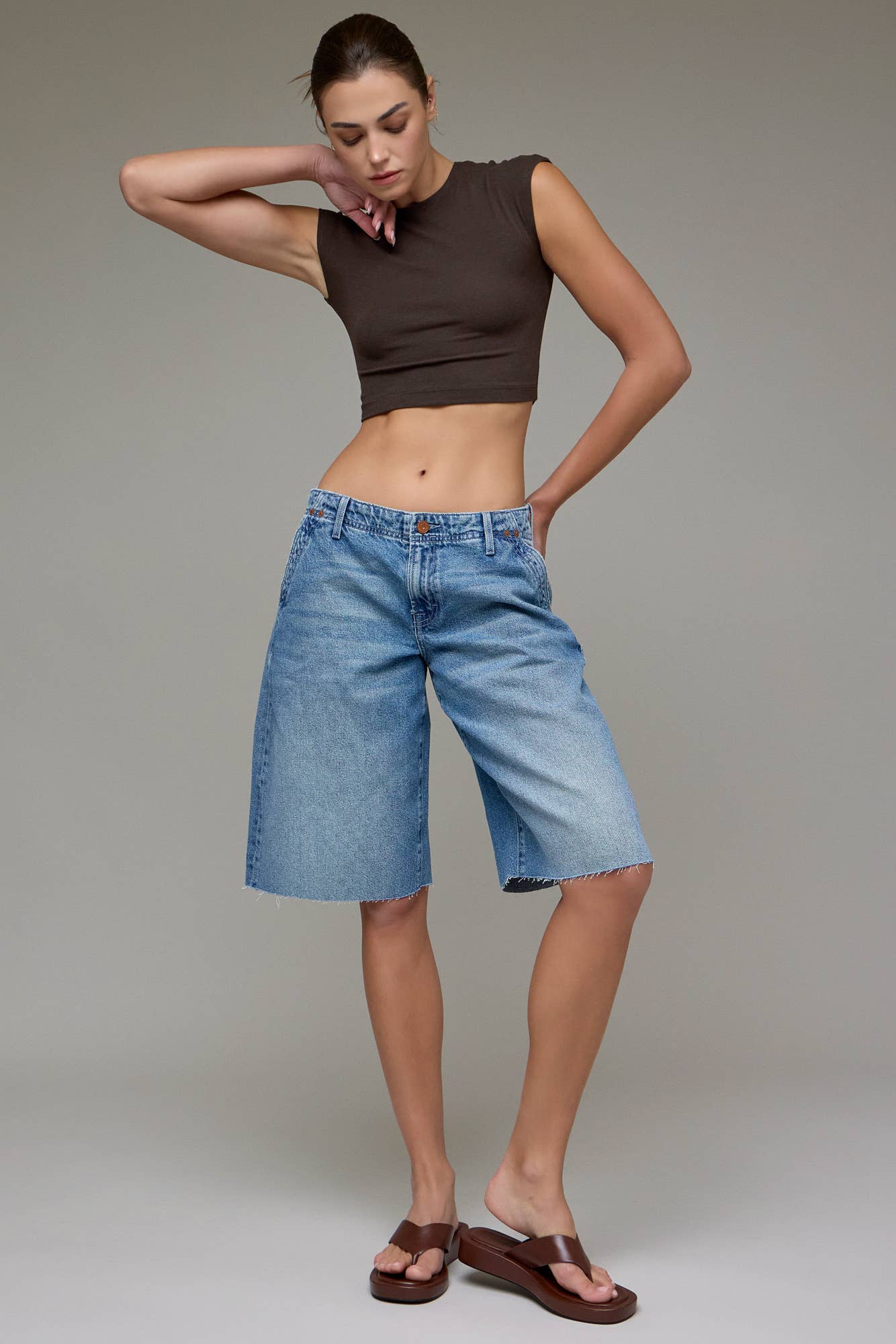 Medium Wash Clean Classic 13 1/2" Inseam Barrel Shorts