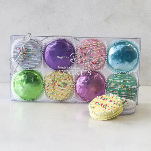 8pc Easter Chocolate Covered Cookies - Spring Drizzle