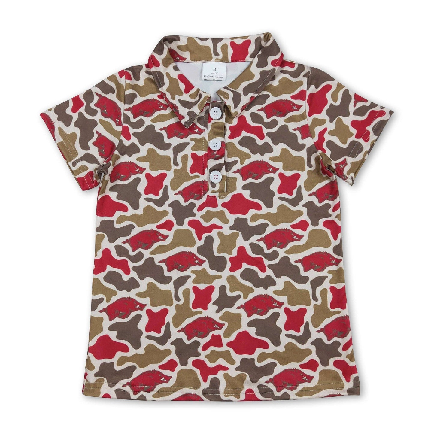 Hogs & camo polo shirt