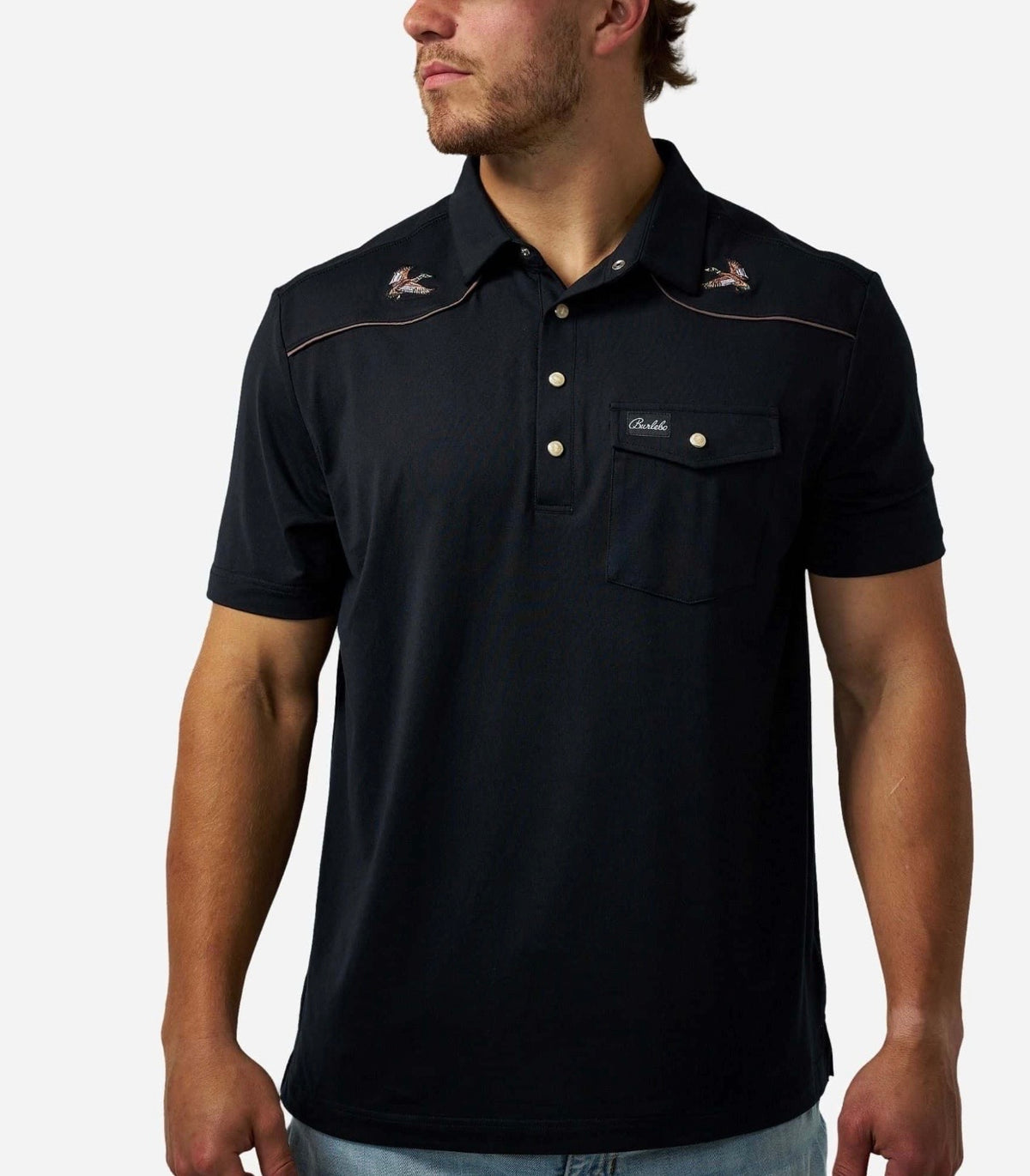Pearl Snap Performance Polo-Mallards Black