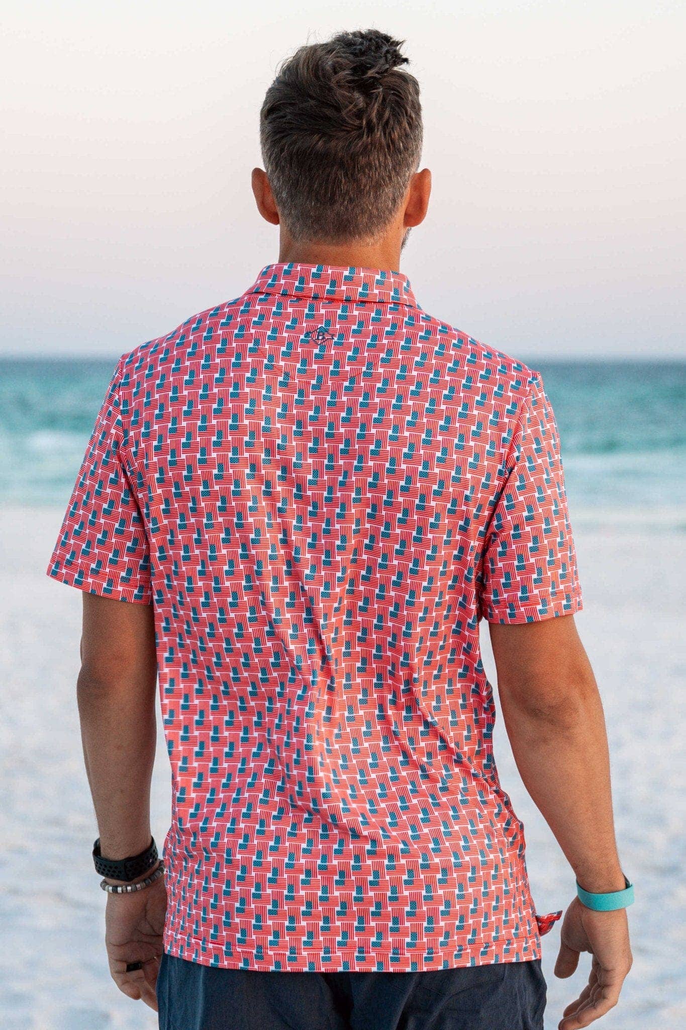 Performance Polo - American Flag Print