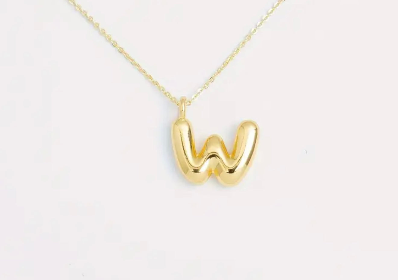 Bubble Initial Gold Plated Necklace