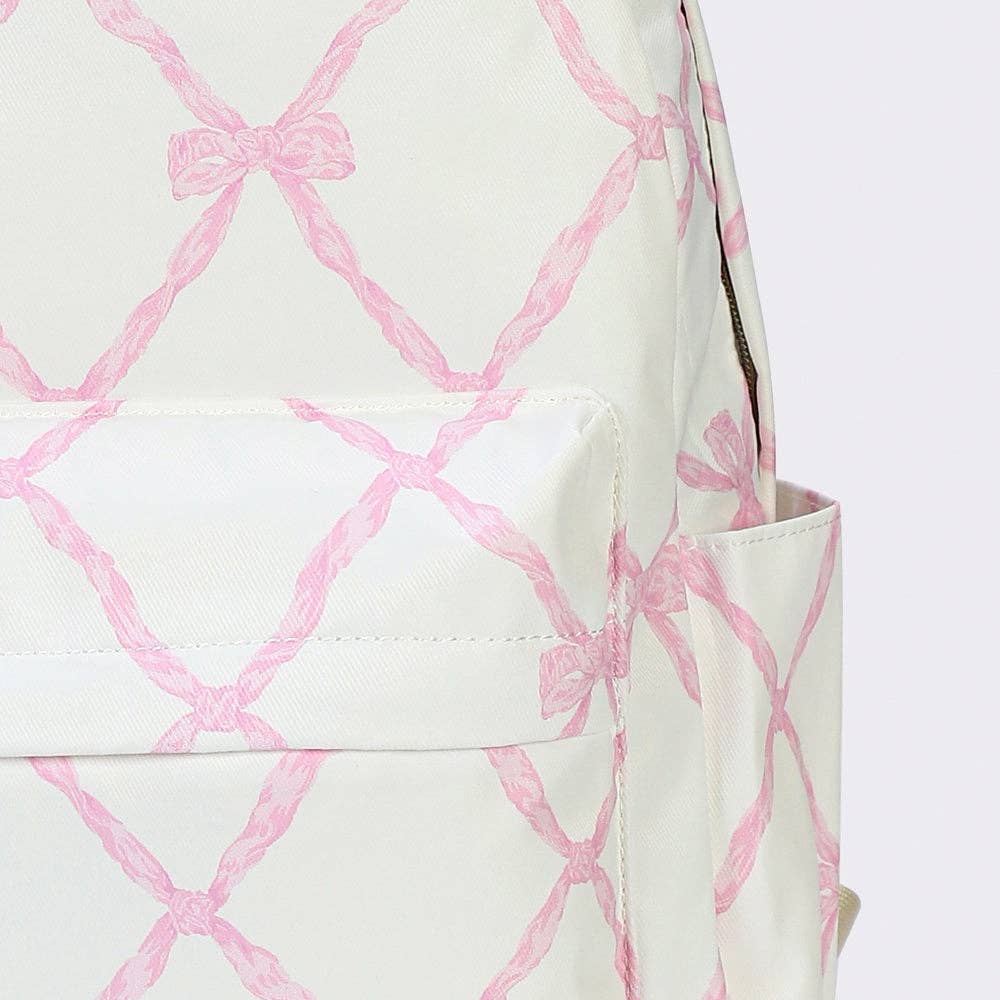 Girls Bow & Rope Printed Backpack