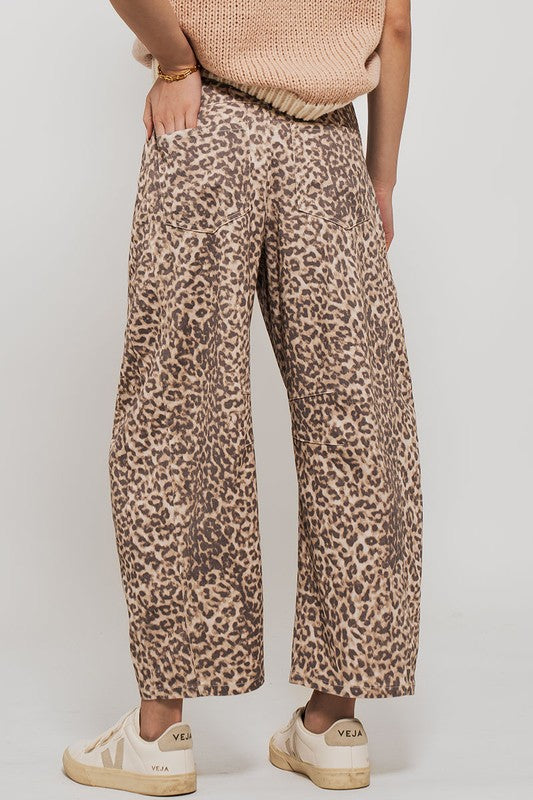 Leopard Print Wide Leg Pants