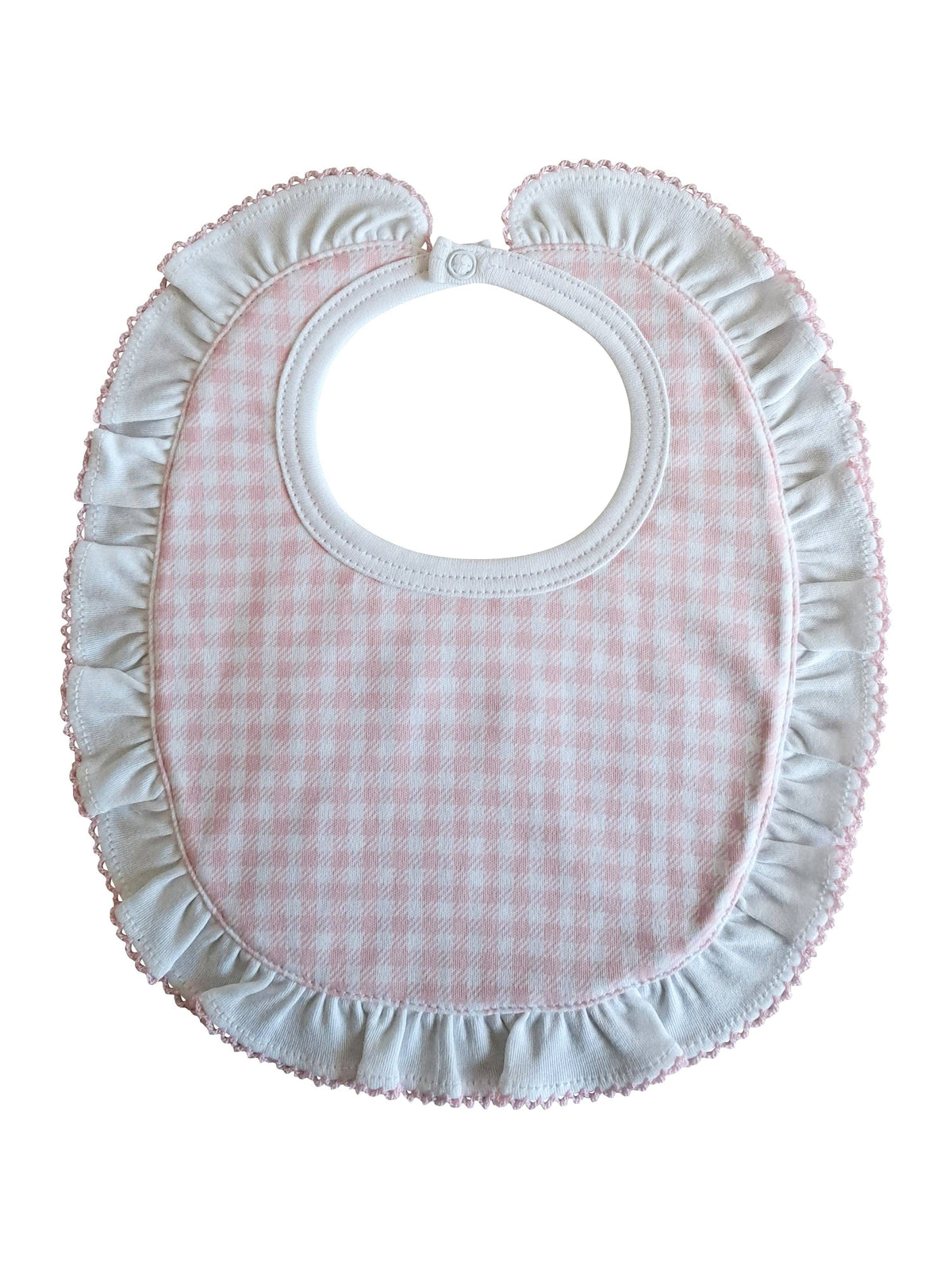 Baby Girl's "Pink Checks" Pima Cotton Bib