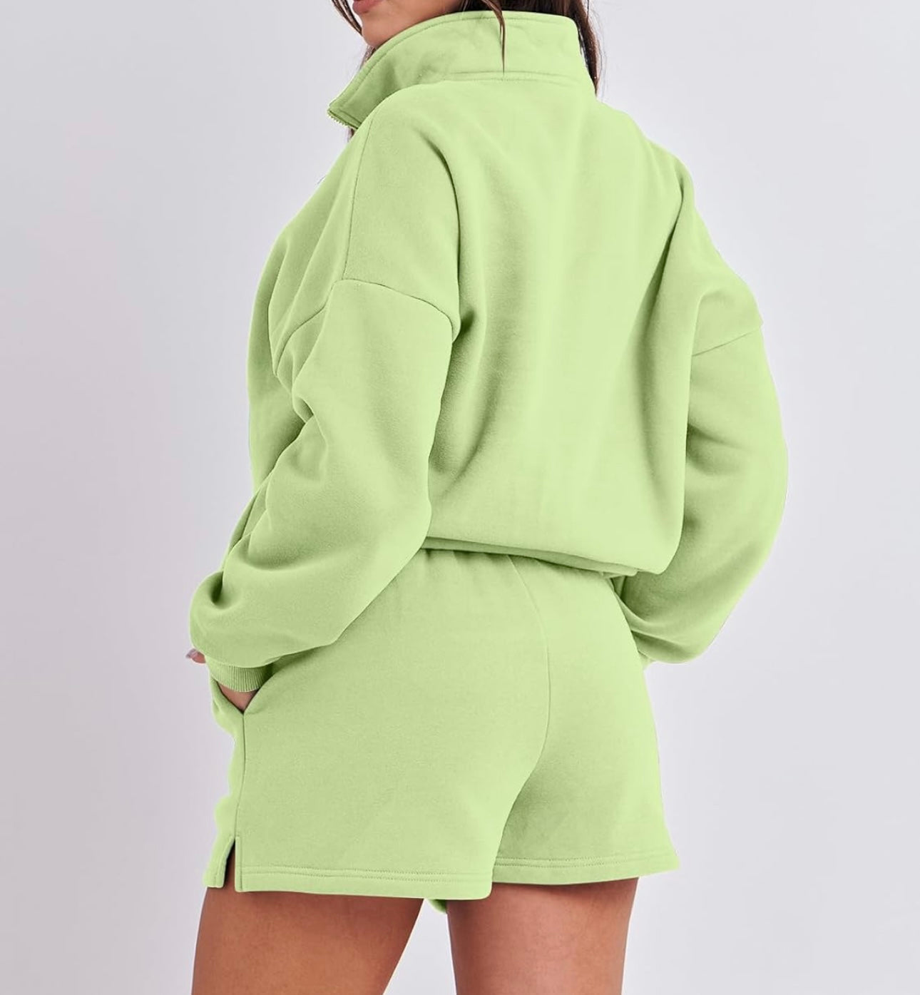 2 pc Sweatshirt & Shorts Mint Green