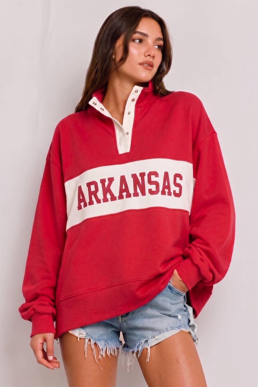 ARKANSAS' Varsity Snap-Placket Sport Pullover