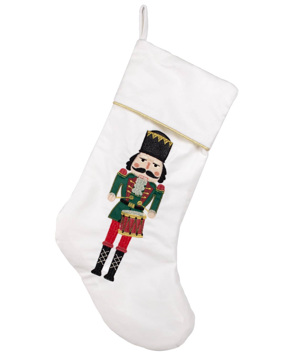Edward Nutcracker Stocking White/Green 8.5x20