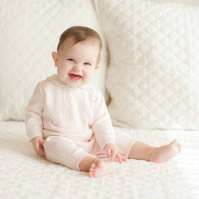 Girls Pique Collar Knit Longall with Hat