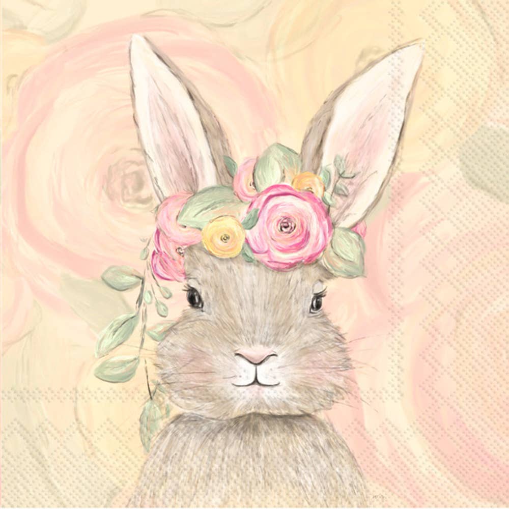 Paper Cocktail Napkins 20 Ct Bunny Crown Easter