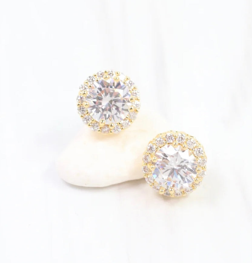 Winslow Embellished CZ Stud Earring Gold