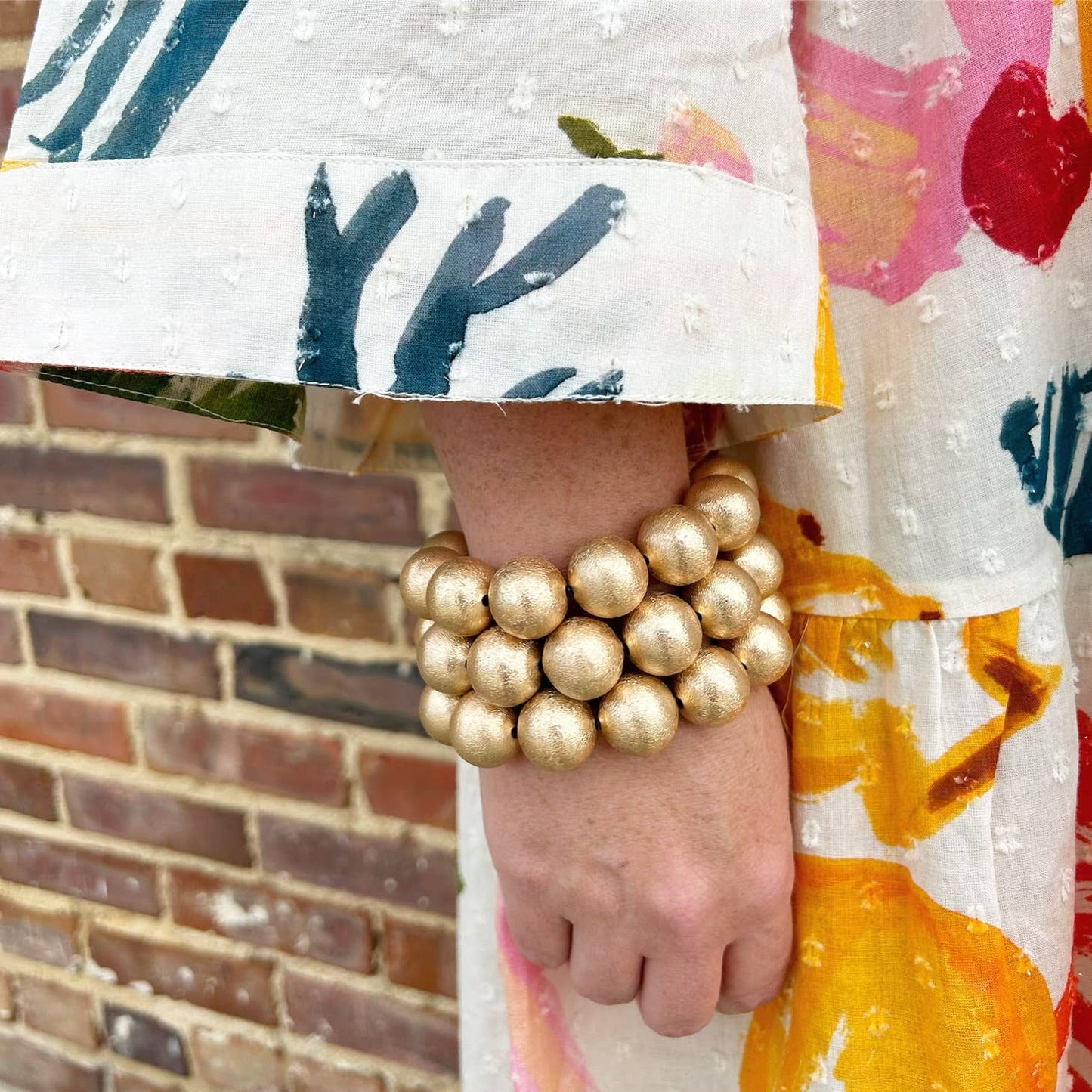 CHIC -BIG Frosted Ball Bracelet - gold (S110)