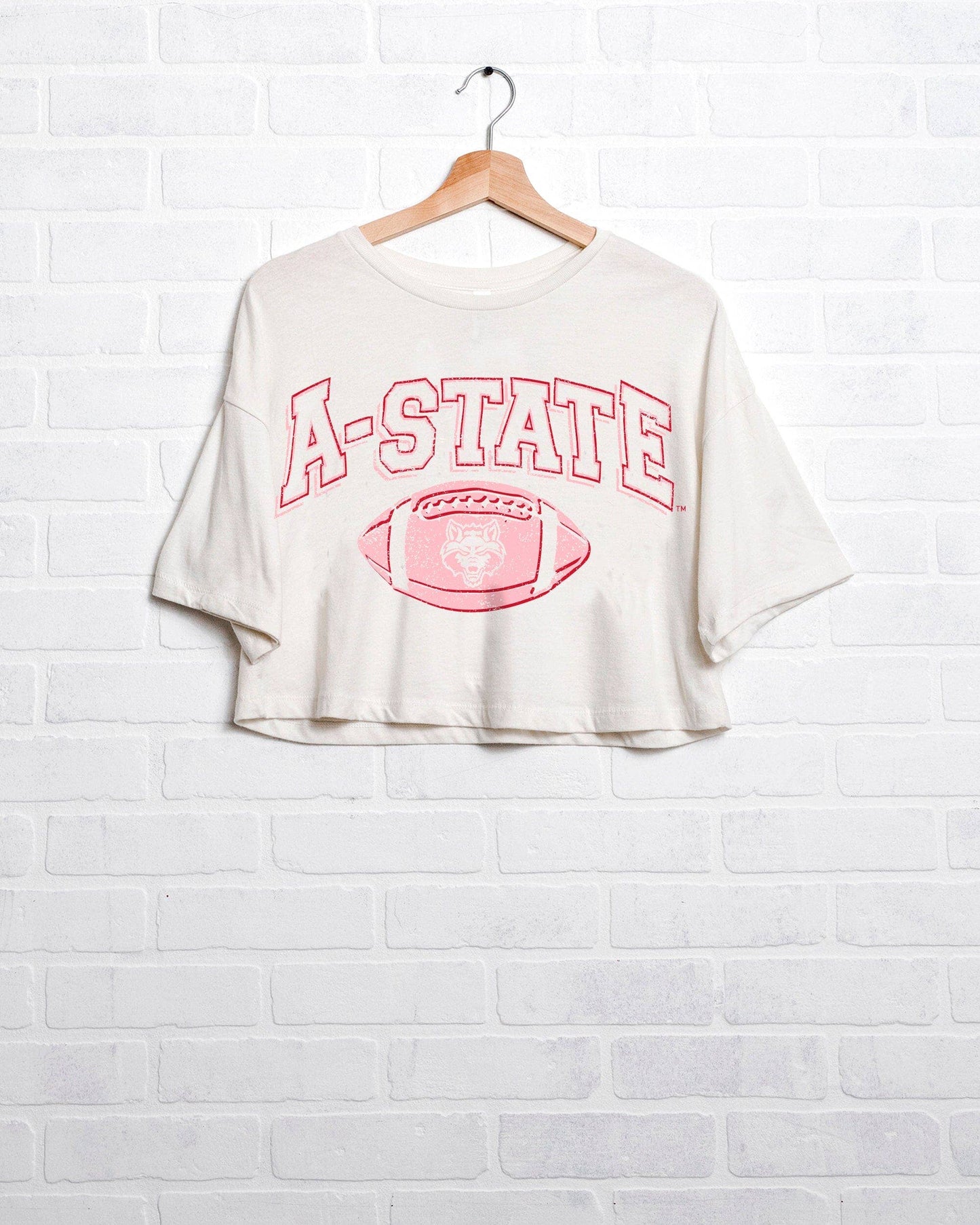 Arkansas State Red Wolves Wonka Football Cropped Tee