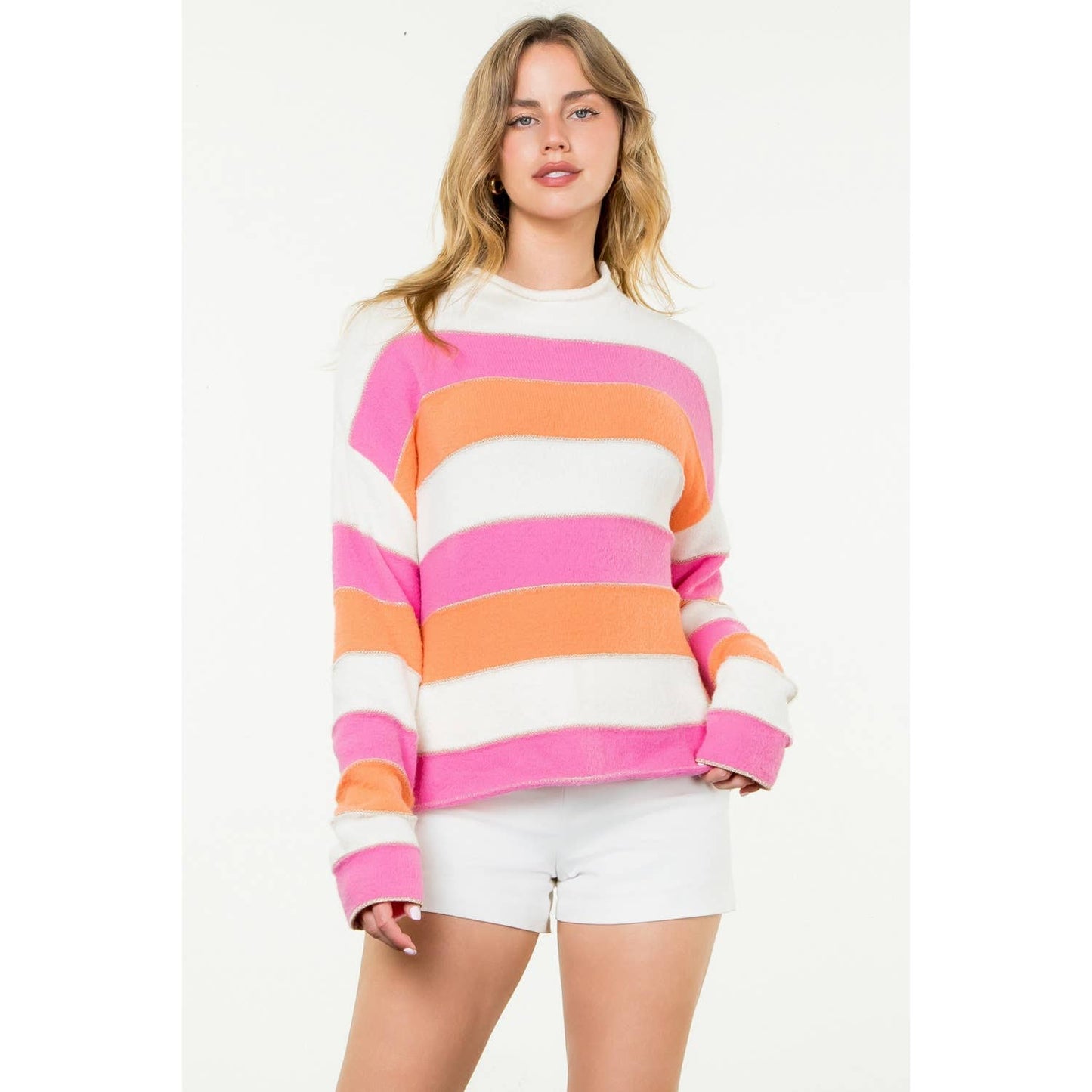 Striped Pattern Knit Sweater