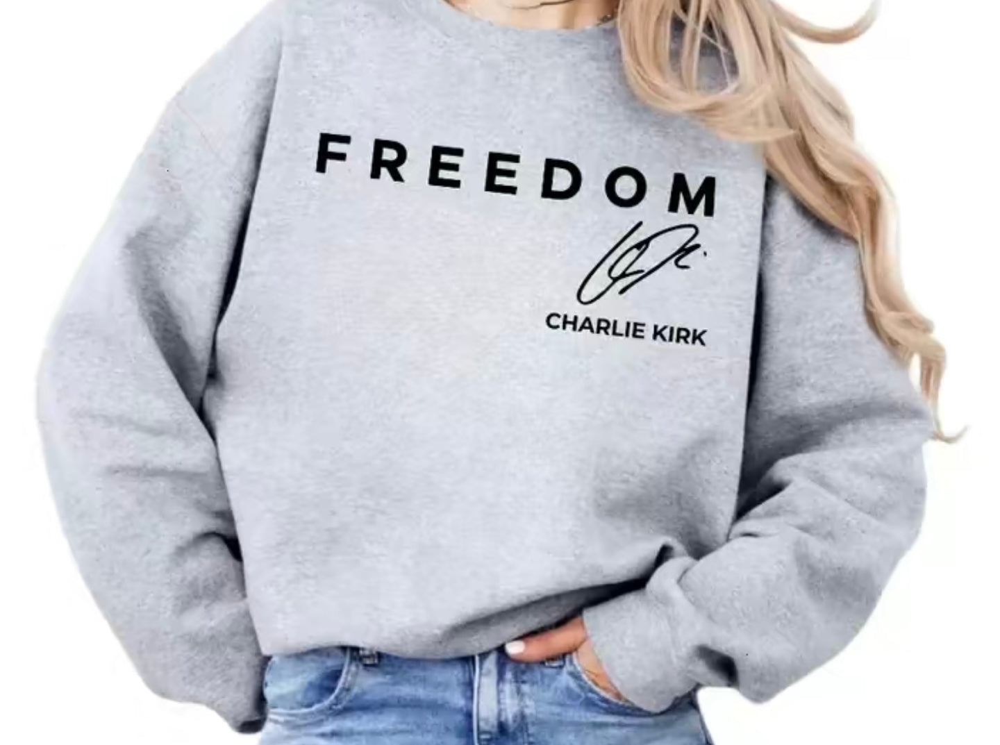 Charlie Kirk White Swearshirt