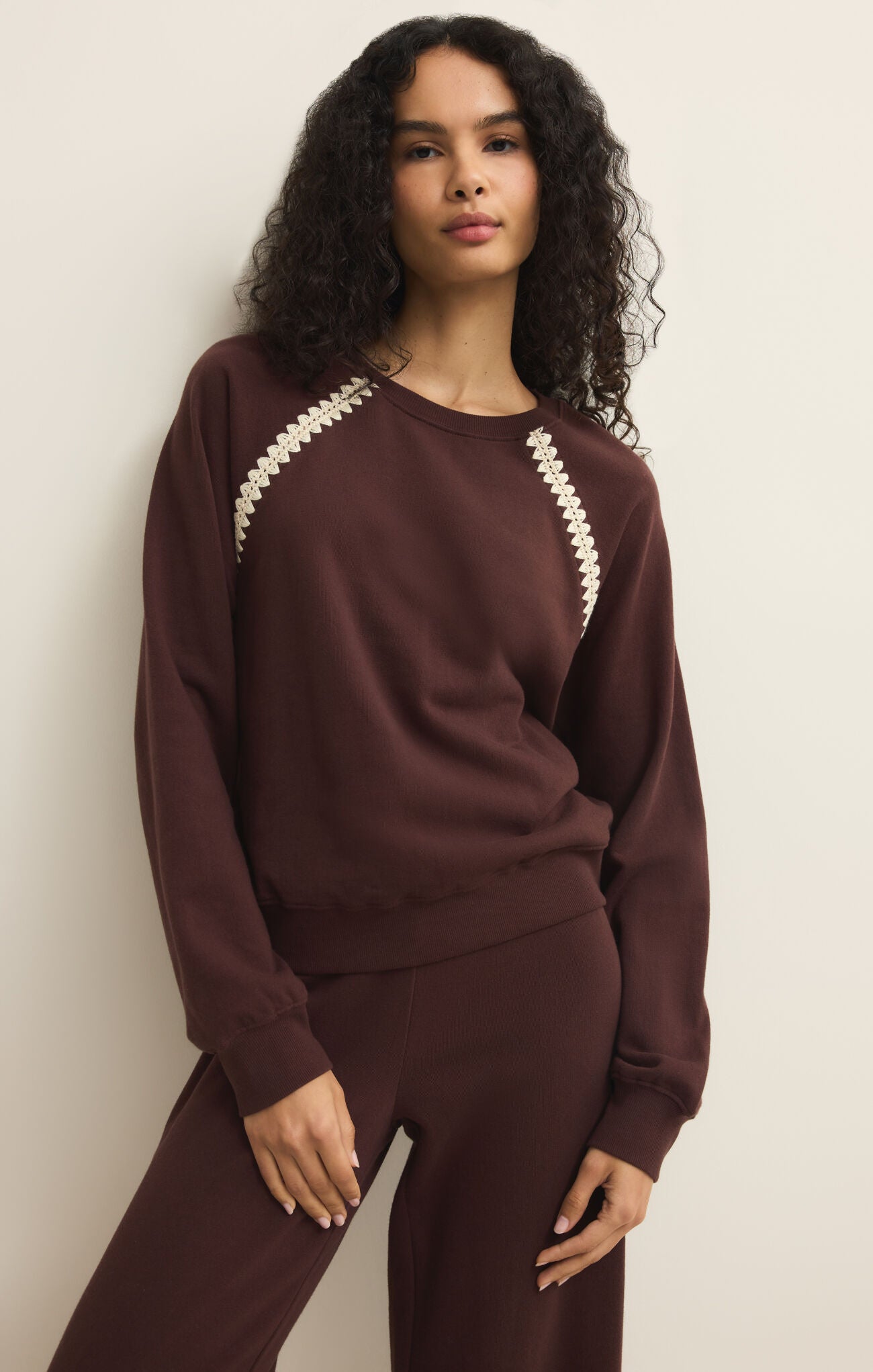 Z Supply All Around Sweatshirt Chocolate Cherry