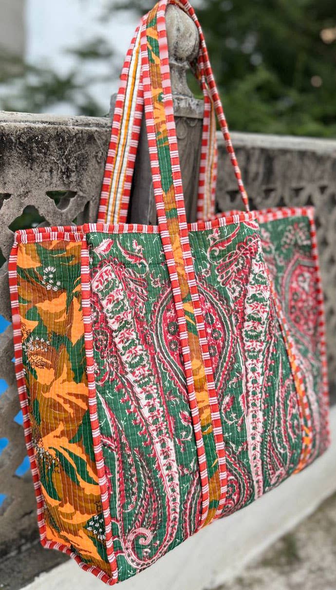 Quilted Tote Bag Shopping Stylish Silk Women's Handbags