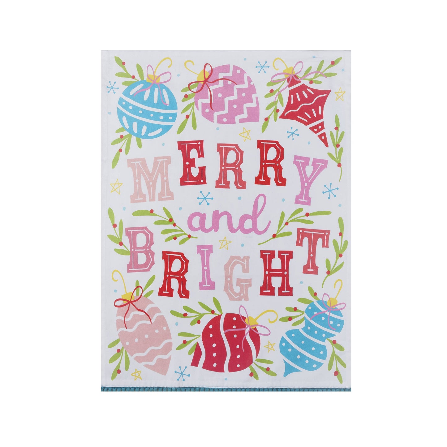 Merry Bright With Pom Pom M/4 Kitchen Towel
