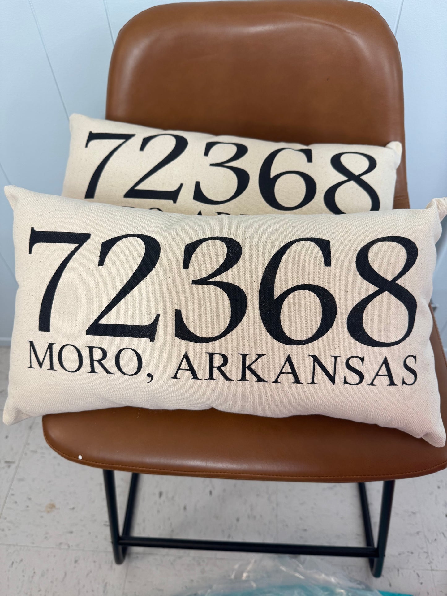 Zip Code with City Name Lumbar Pillow
