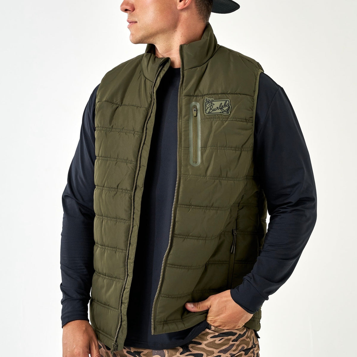 Puffer Vest-Mallard Green