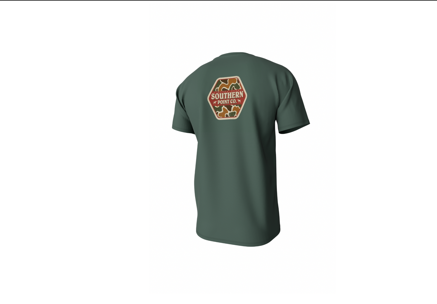 Camo Logo Short Sleeve Pocket Tee-Duck Green