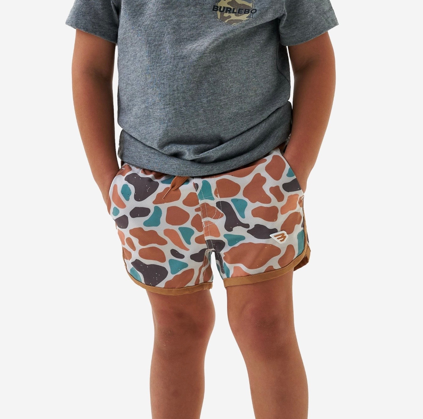 Burlebo Youth Bayside Camo Swim Trunk