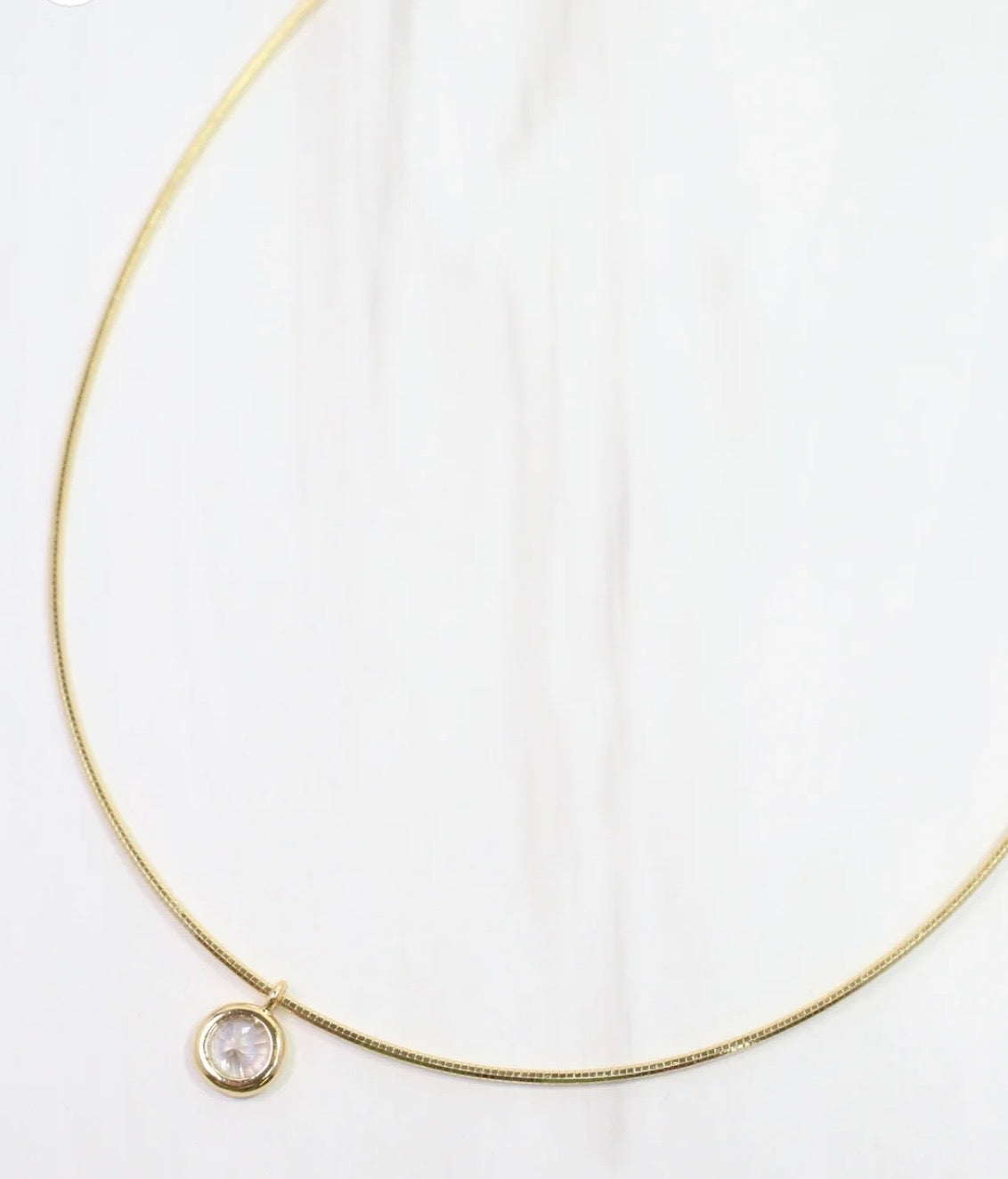 Eunice Round CZ Chain Necklace