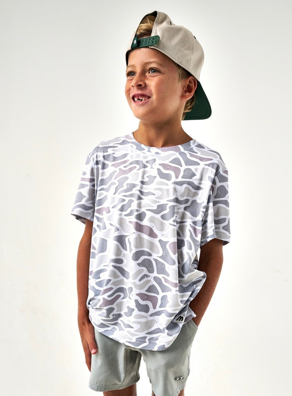 Burlebo Youth White Camo Go To Tee