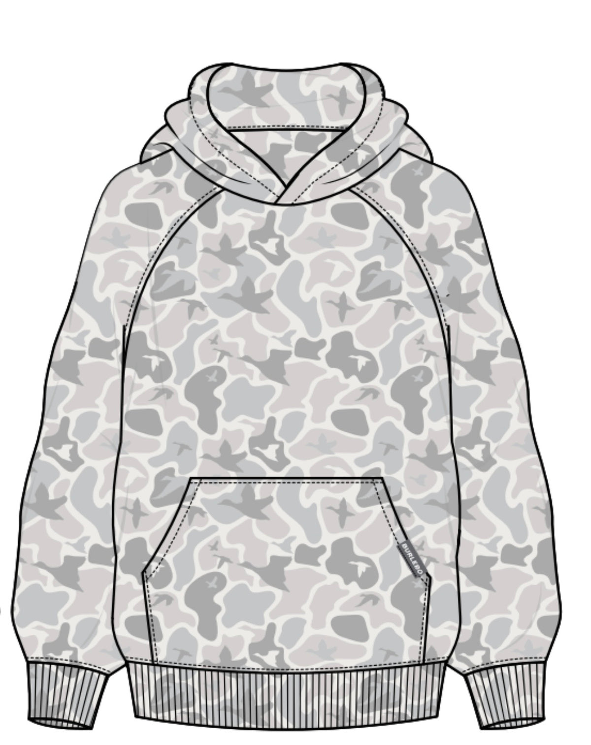 Burlebo Youth Vintage Washed Hoodie-Mallard Mayhem Camo