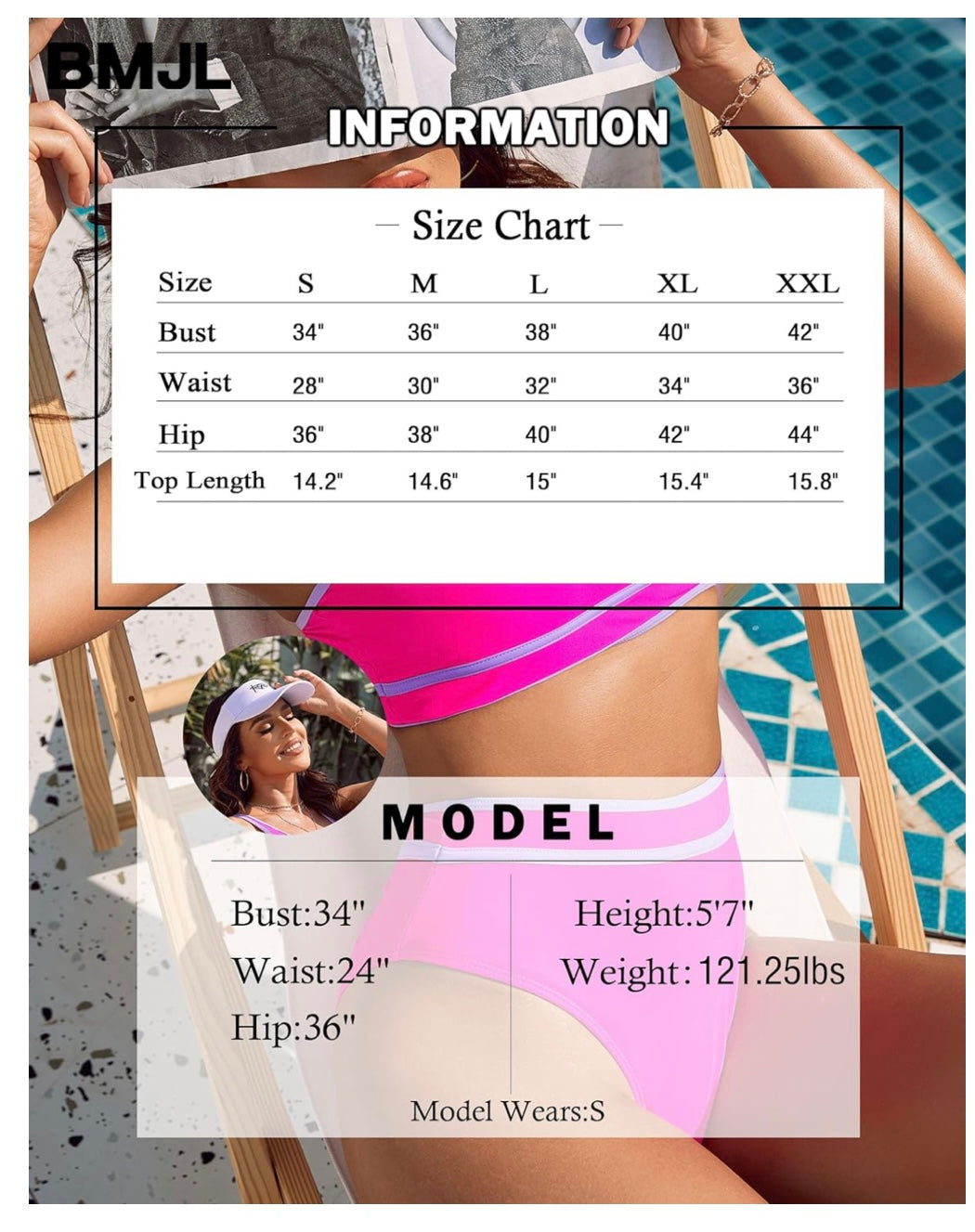 Pink & Purple High Waist Bikini Bottom