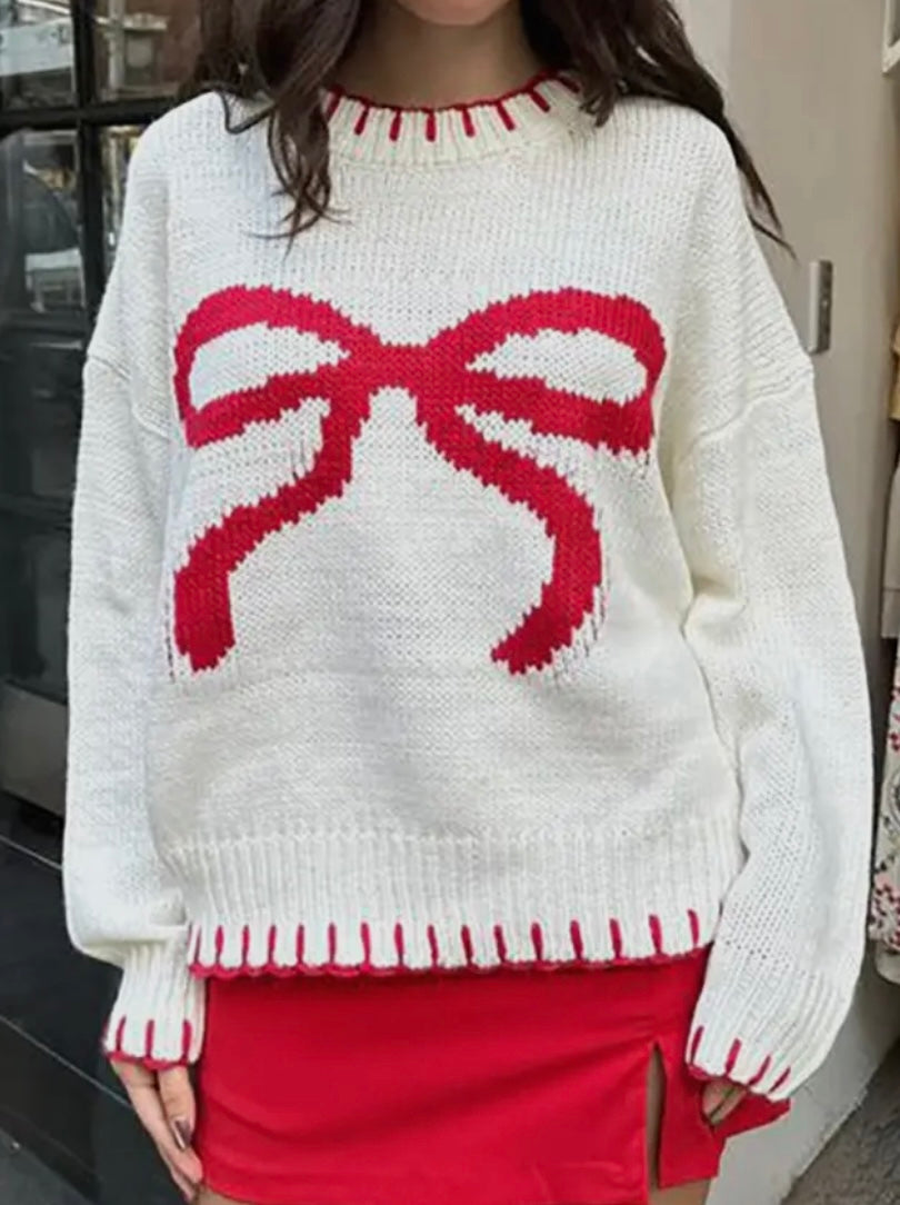 Bow Loose Knit Sweater