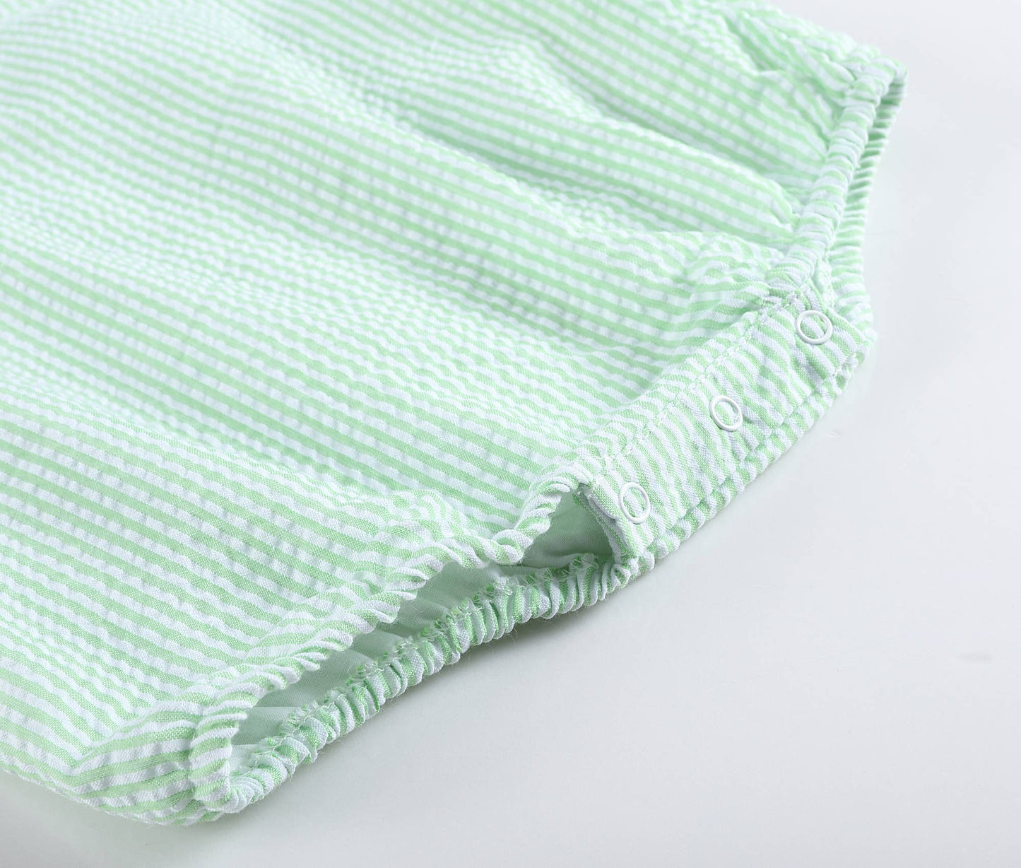 Classic Green Seersucker Baby and Toddler Bubble Romper