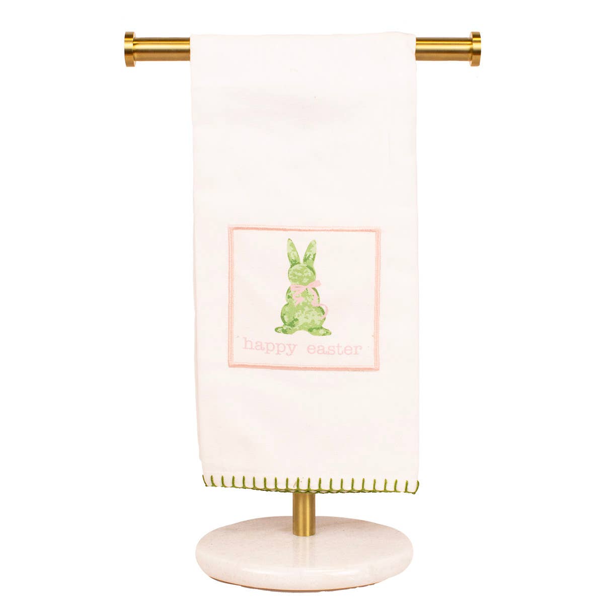 Kiara Boxwood Bunny Hand Towels White/Pink/Multi 20x28 Set of 2