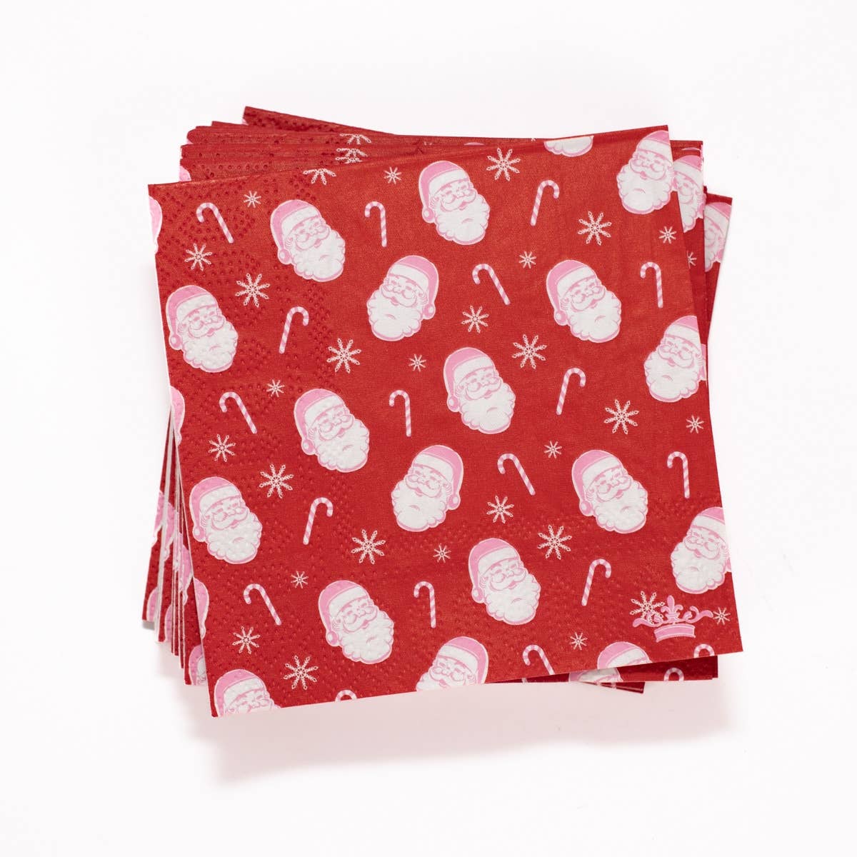 On the Nice List Cocktail Napkins Red/White 5x5