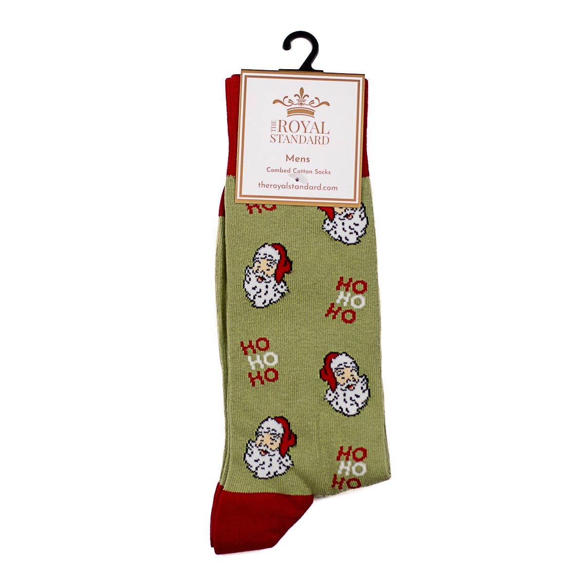 Men's HoHoHo Santa Socks Green/Red Once Size