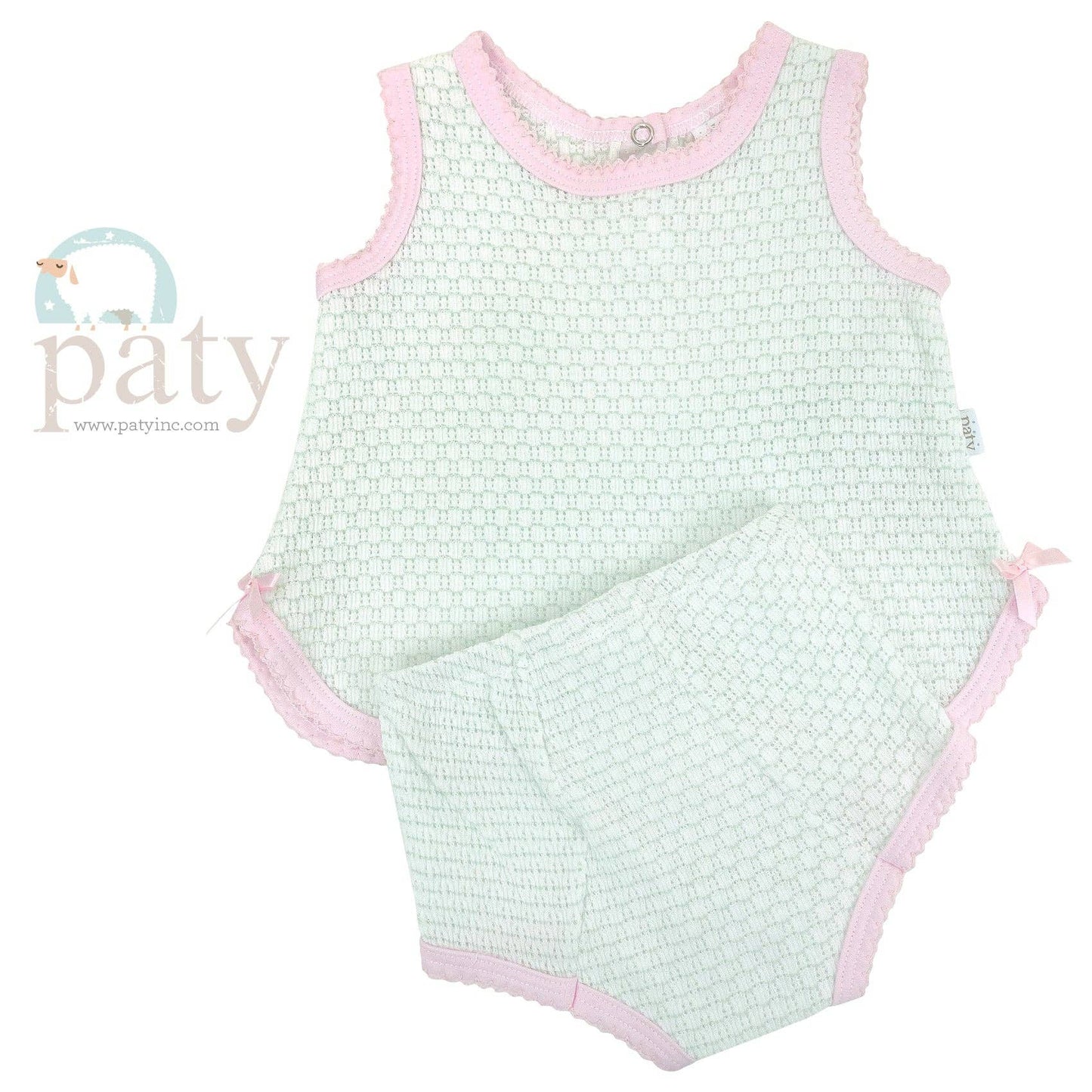 Paty Knit, 2 PC Sleeveless Diaper Set #336J
