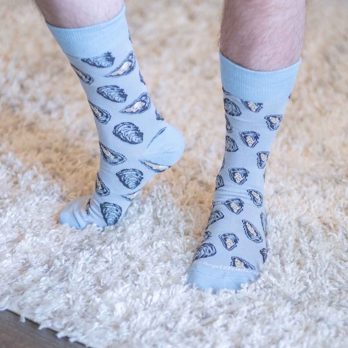 Men's Oyster Socks Blue/Gray One Size