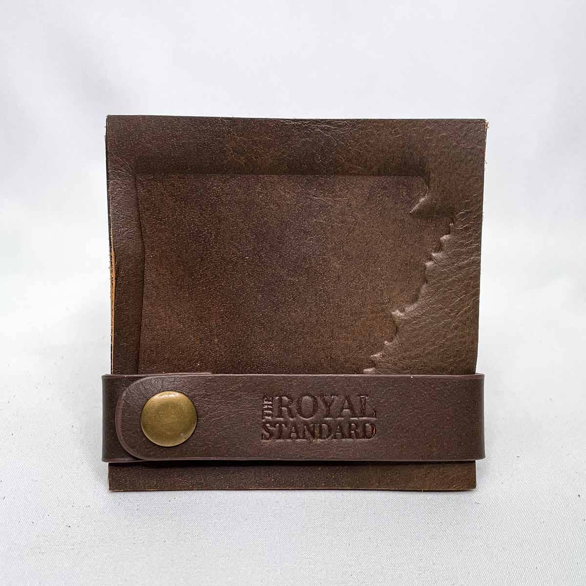 Arkansas Leather Embossed Coasters Dark Brown 4x4