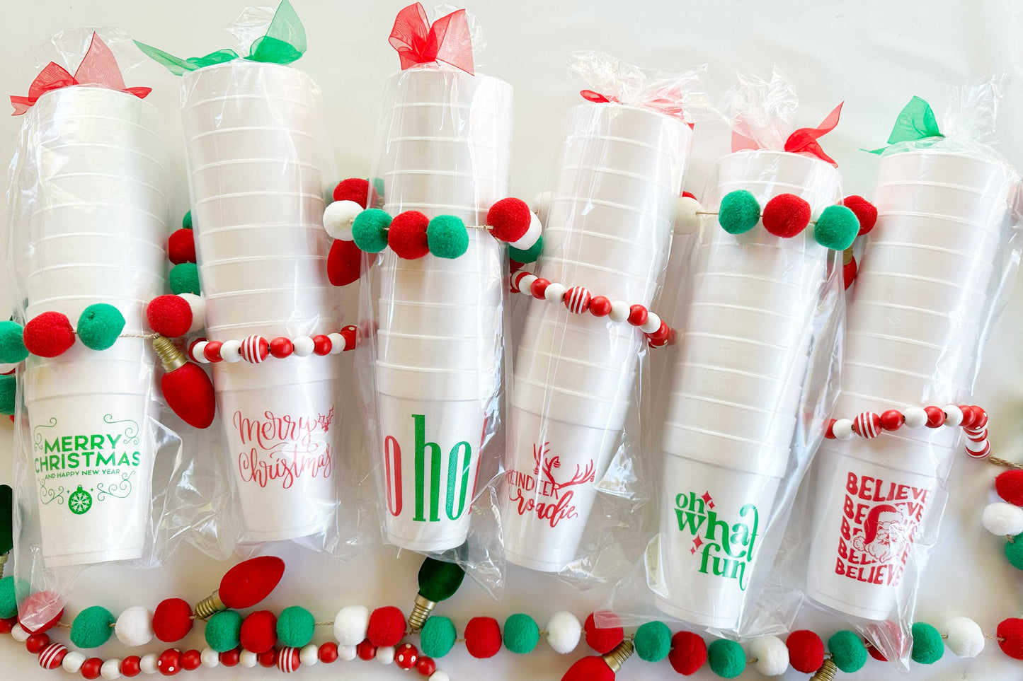 Christmas Styrofoam Cup 10 Pack {Reindeer Roadie}