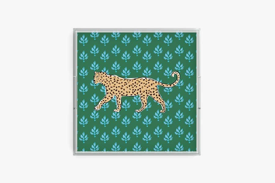 Flora Leopard Acrylic Tray