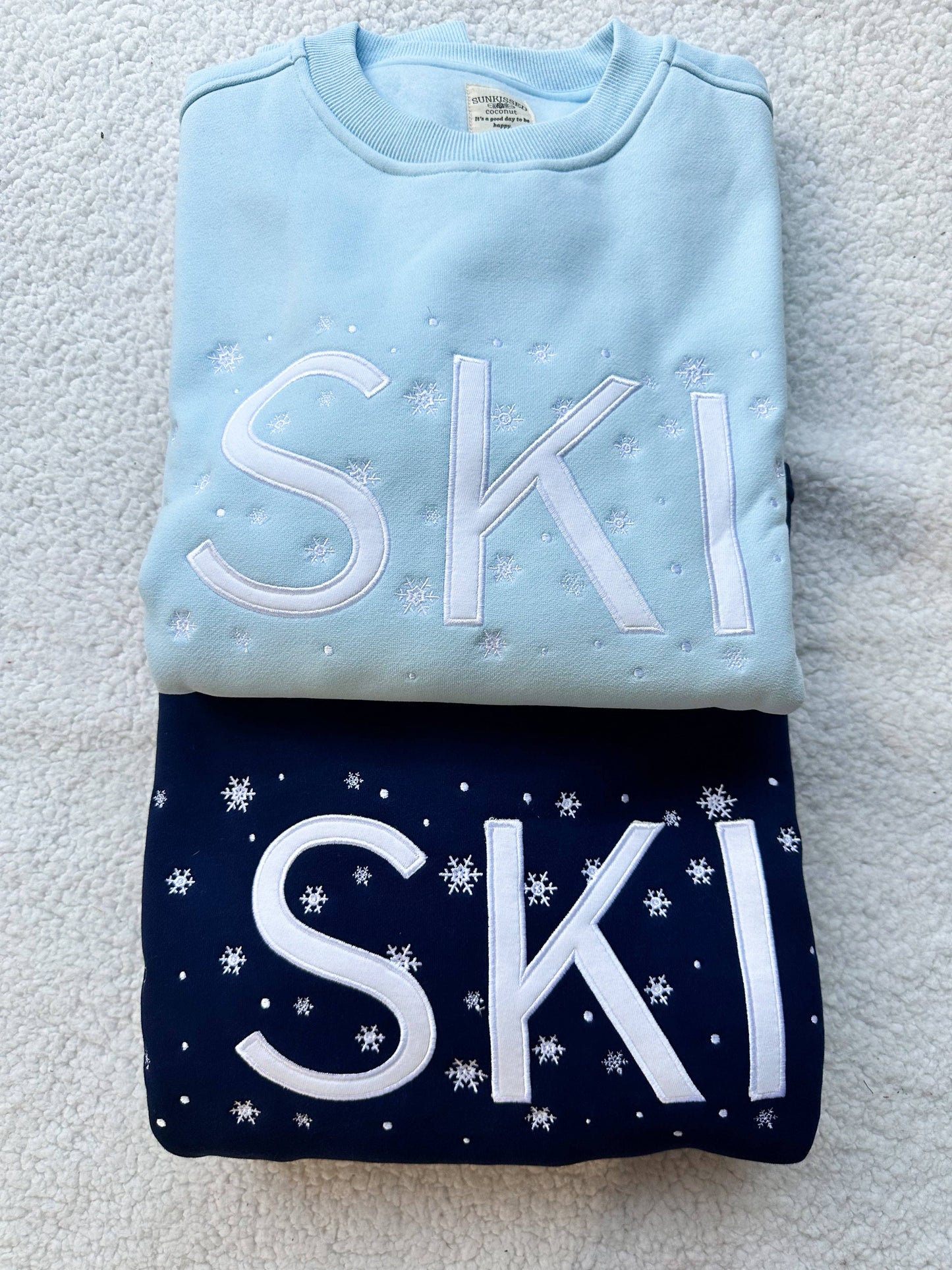 Navy Blue Ski Snowflake Sweatshirt