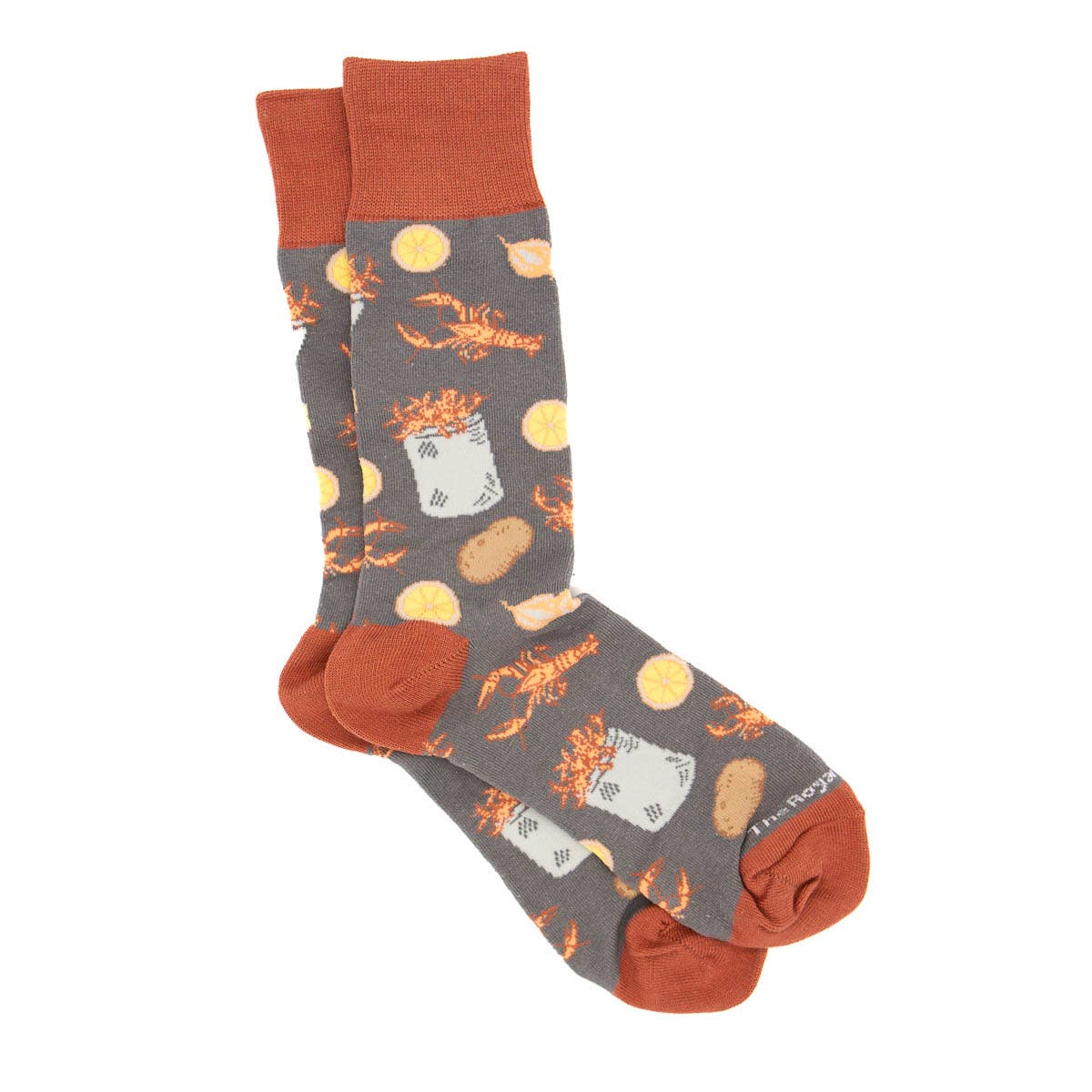 Men's Crawfish Boil Socks Gray/Red/Yellow One Size