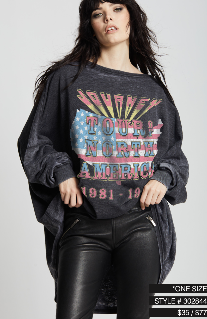 302844 - 1130 Journey America One Size Burn Out Ls Fleece