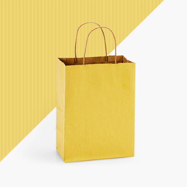 Recycled Shadow Stripe Kraft Paper Shopping Bags