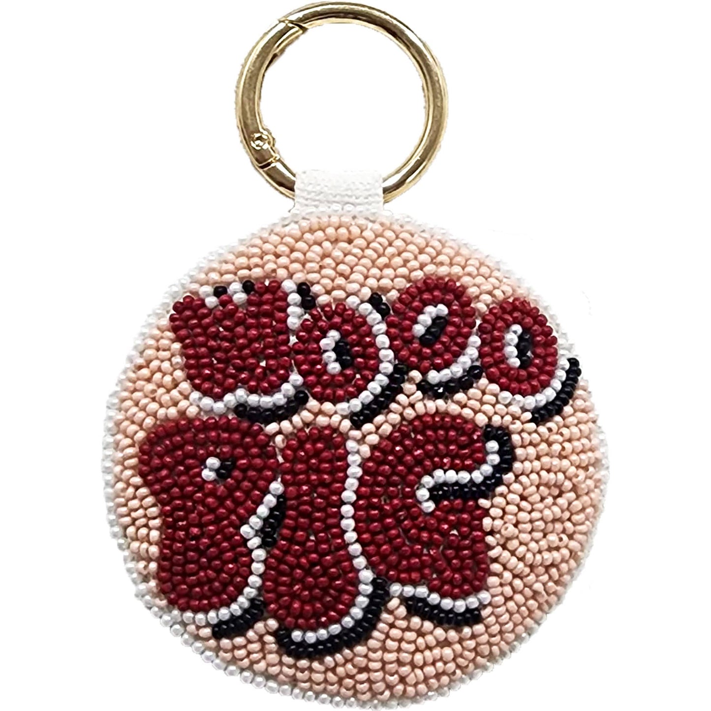 ARKANSAS WOO PIG BEADED KEYCHAIN