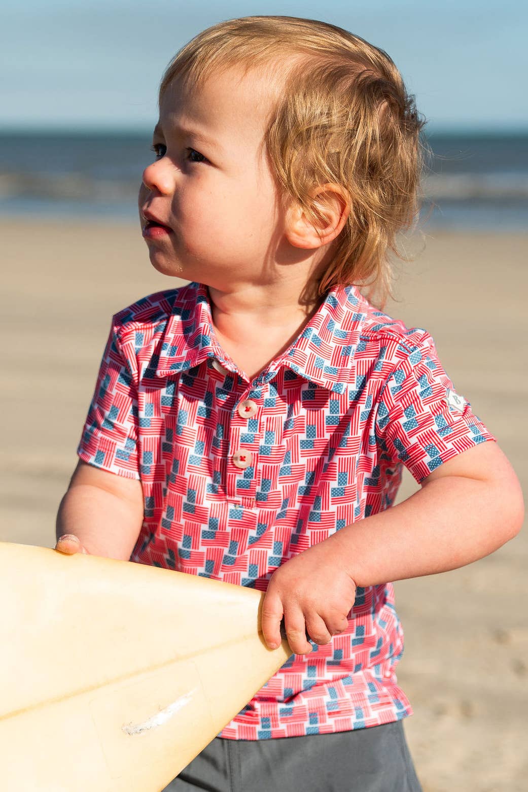 Youth Sizing - Performance Polo - American Flags Print