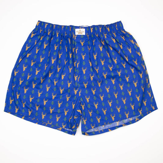 Men's Deer Boxers   Deep Blue/Camel   -Asst.