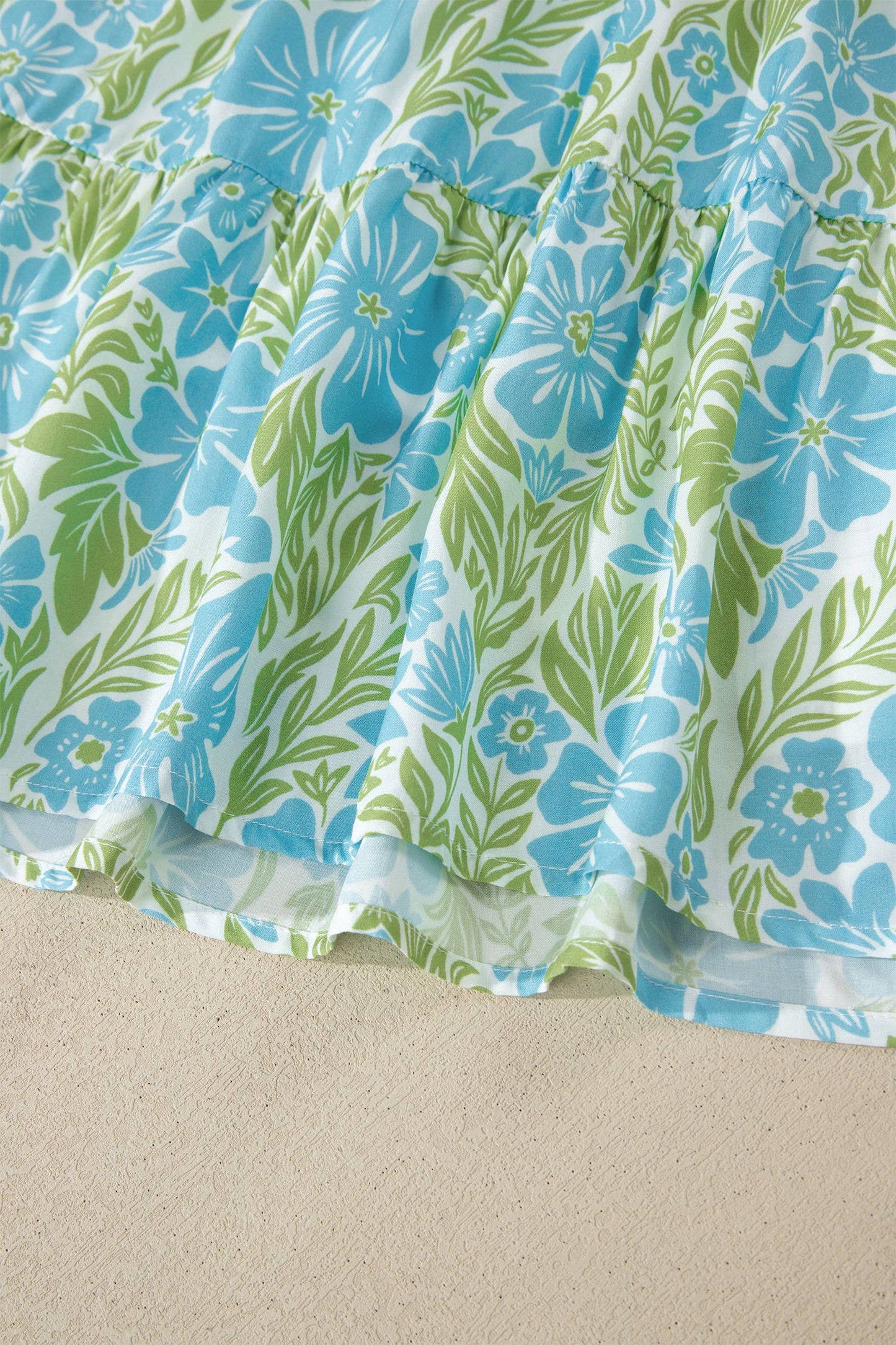 Floral Print Ruffled Detail Short Sleeve Mini Dress (S-XL)