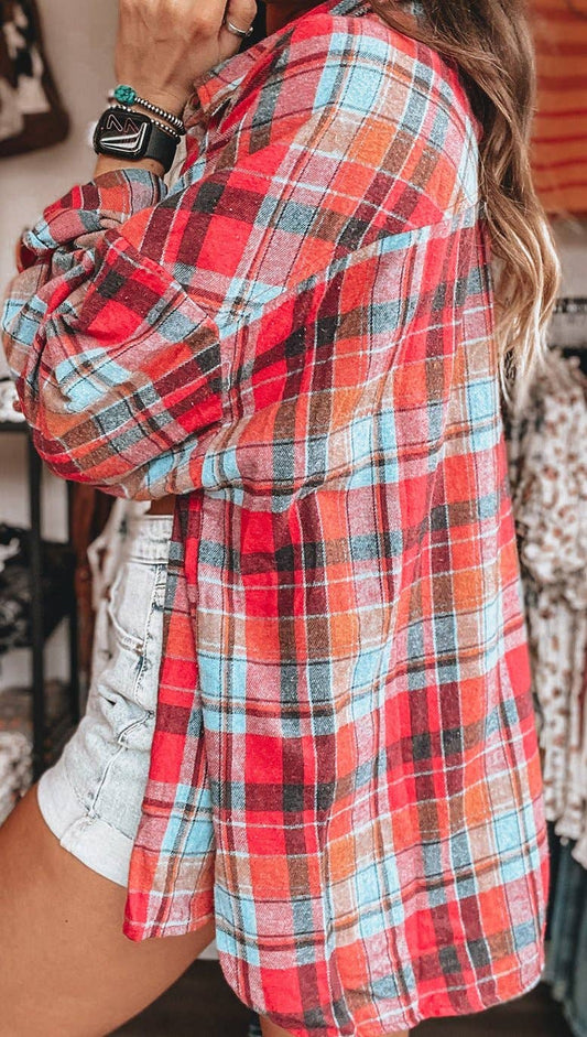 Plaid Print Loose Vintage Shirt